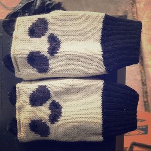 Panda fingerless gloves